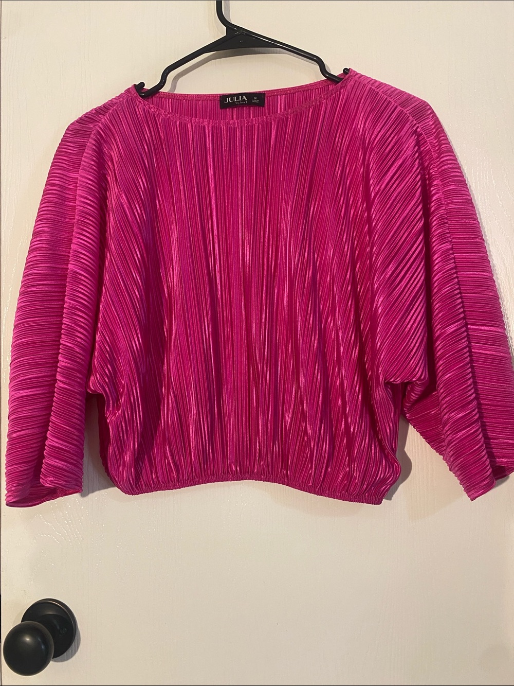 love J Pleated Fuchsia Dolman Blouse